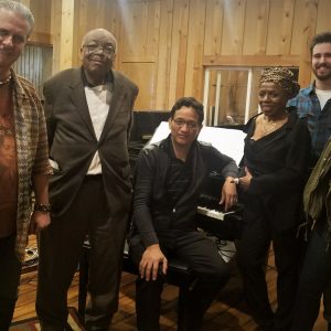 Joyce and pianist/arranger D. D. Jackson at PonderRosa Studios with Joe.